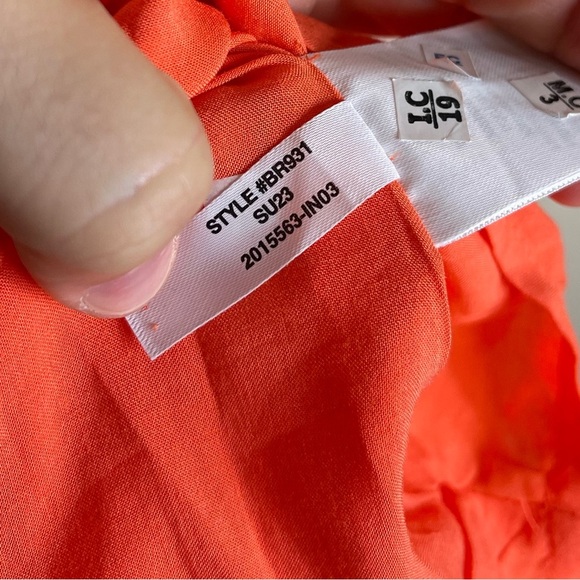 J. Crew V Neck Midi Dress in Cotton Poplin Orange Size XS - Picture 6 of 9